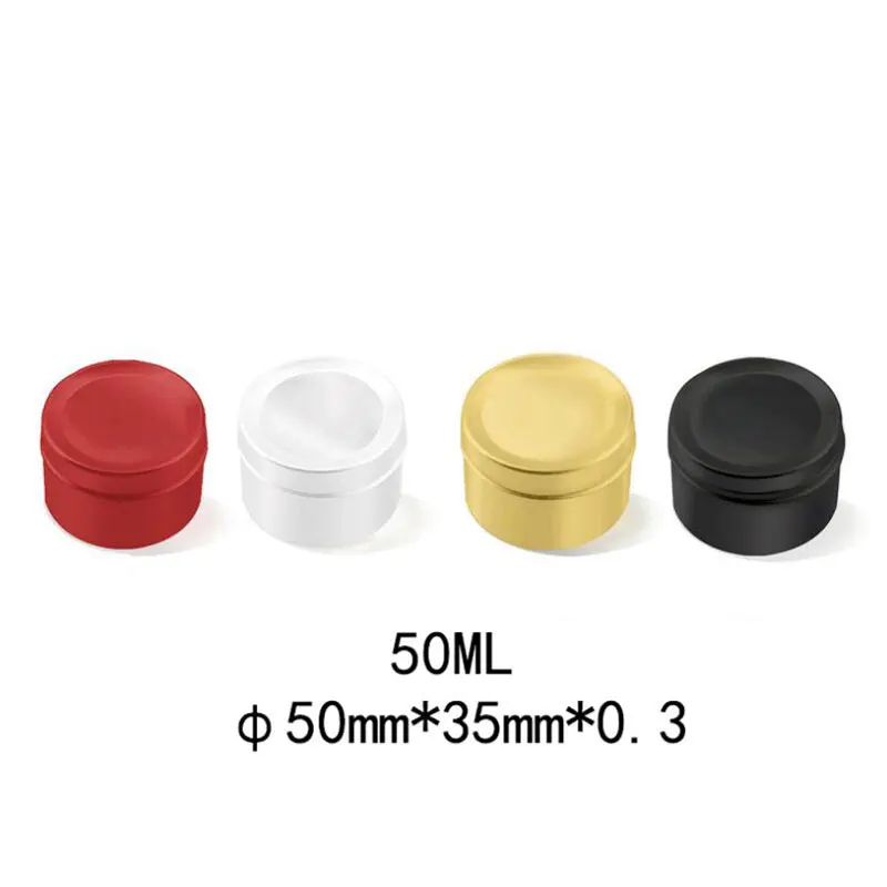 Goedkoop 50ml Kleurrijke Zalfpotje Metalen Aluminium Ronde Oogschaduw Blikken Doos Lege Reizen Accessoires Hervulbare Kaars Jar 50 Stks/partij