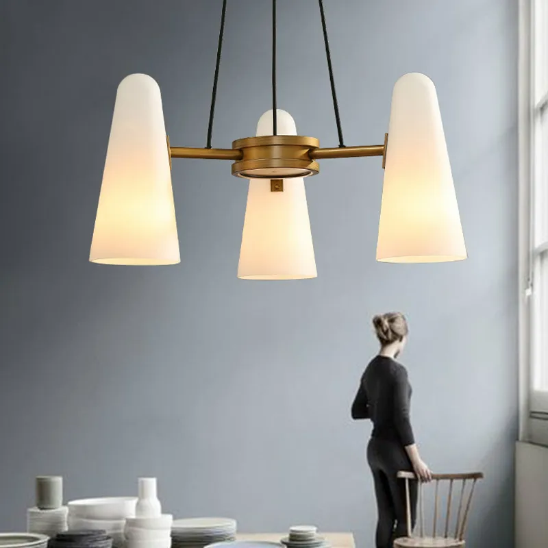 Американская стеклянная ретро люстра E14 светодиодные светильники роскошные