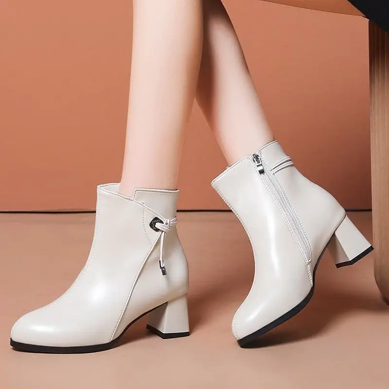 Женские удобные ботильоны на толстом каблуке модные ботинки молнии с пряжкой