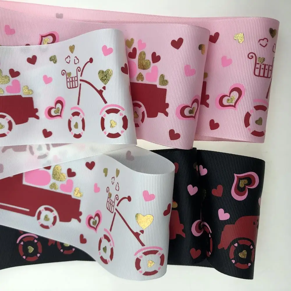 5 ярдов 3 дюйма ширина 75 мм Золотая фольга лента на День святого Валентина для