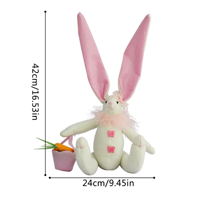 

Soft Plush Bunny Ornaments Cute Easter Rabbit Doll Toy Spring Holiday Home Decoration for Baby Infant Kids Gifts