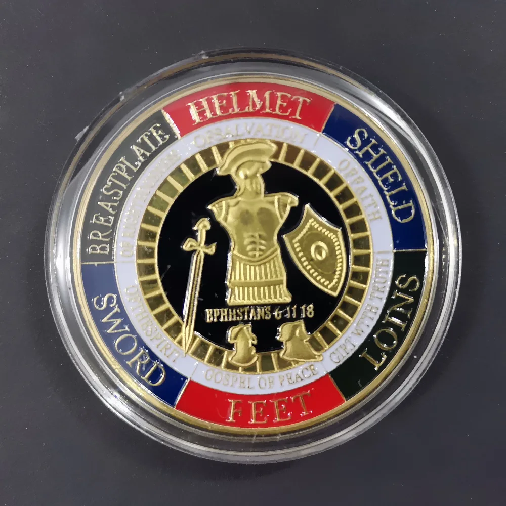 

Pray Always Military Challenge Commemorative Coins Put on The Whole Armor of God Knight Medal Metal Crafts Gifts