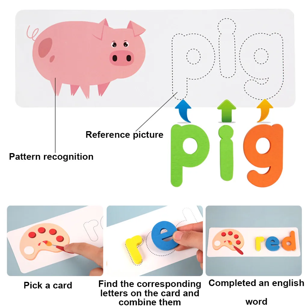Детские игрушки Деревянный картон английский написание Алфавит раннего