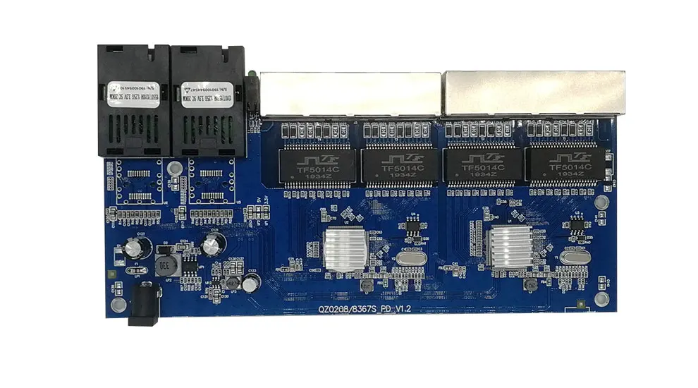 Reverse POE switch 8 RJ45 2 SC fiber Gigabit Ethernet switch media converter Fiber Optical UTP Port 10/100/1000M PCBA