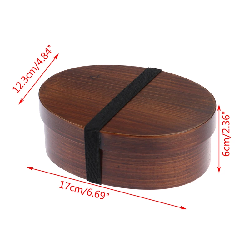 

1Pc Wooden Lunch Box Picnic Bento Dinnerware Office Food Container Tableware Set