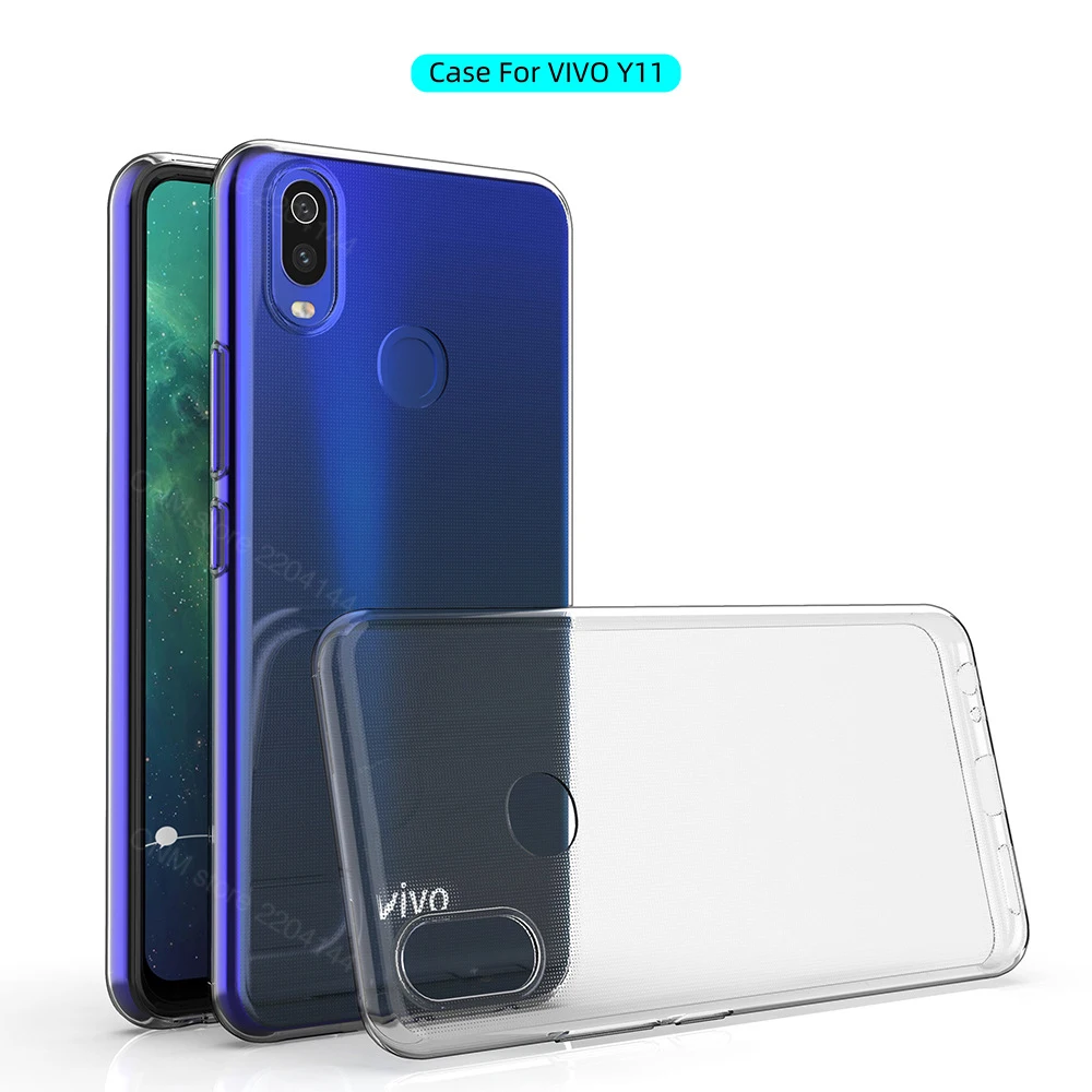 Чехол для vivo Y11 2019 силиконовый прозрачный чехол бампер из ТПУ мягкий прозрачная