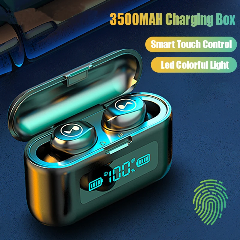 Беспроводные Bluetooth наушники с микрофоном спортивные водонепроницаемые