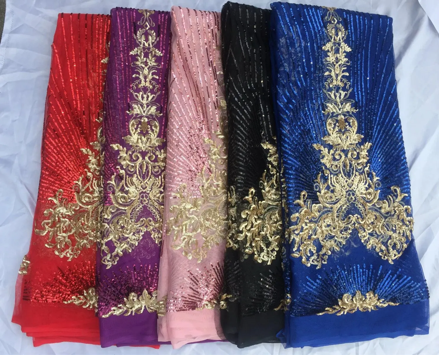 New French Nigerian sequins net lace African tulle mesh fabric high quality for party wedding dress 5yards/lot YJ10773 | Дом и сад