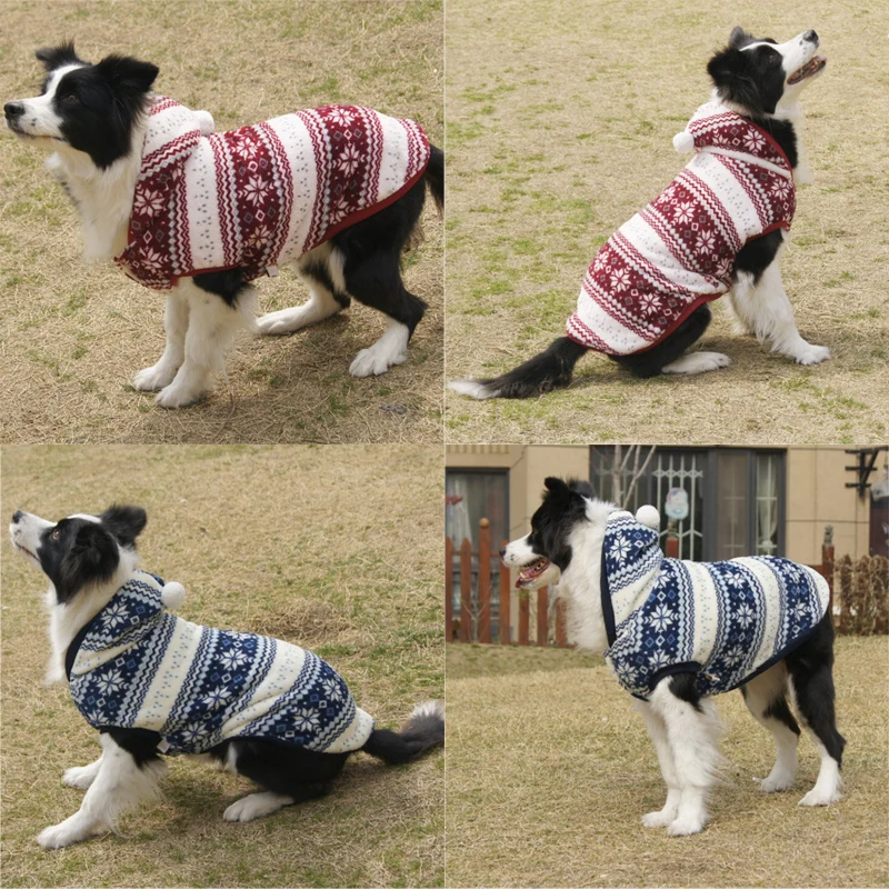 Пальто для больших собак теплая зимняя одежда Рождественская куртка домашних