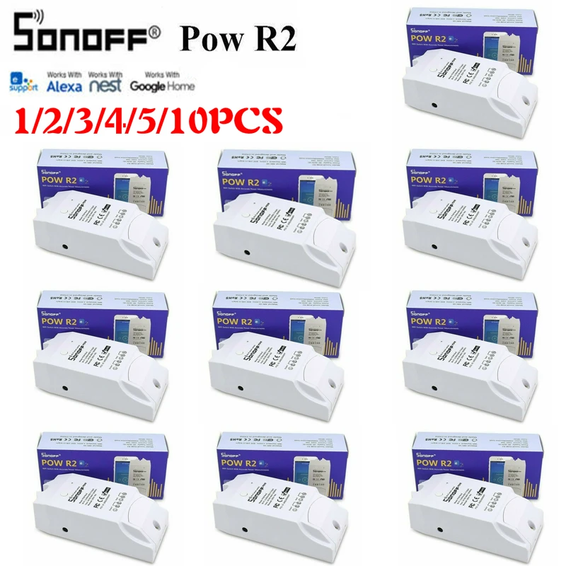 1/2/3/4/5/10 шт. SONOFF POW R2 основные умный переключатель Wi Fi приложение Мощность контроль