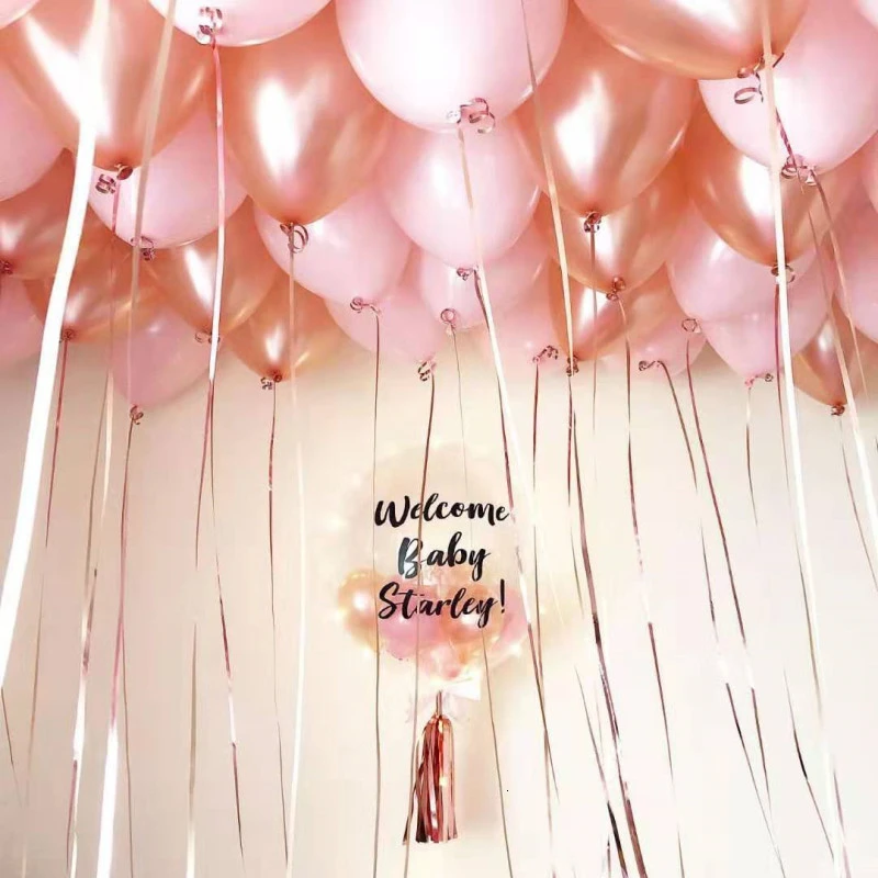 100 шт 2 г латексные гелиевые шары из розового золота 12 дюймов Детские душевые С