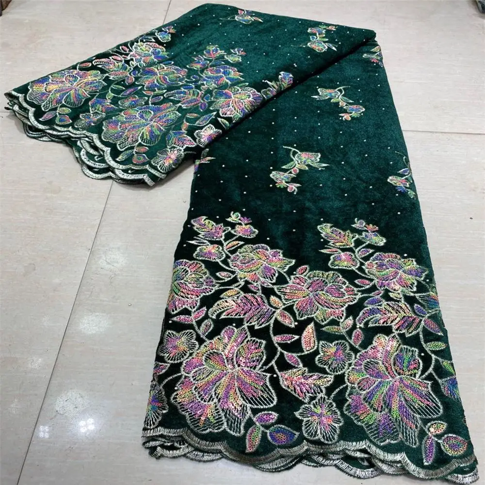 

2020 New Nigerian velvet lace fabric high quality african french lace fabric with sequins french lace for sewing