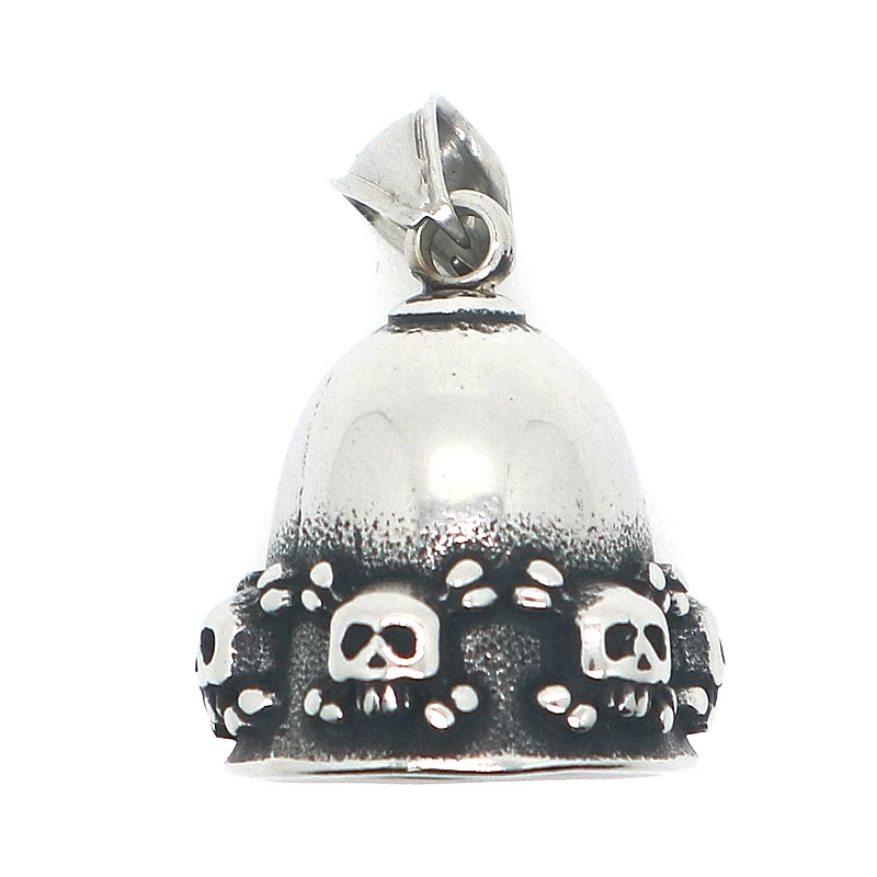 Унисекс крутой кулон колокольчик из нержавеющей стали 316L с пиратским черепом в