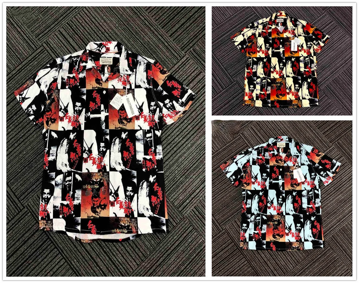

WACKO MARIA Hawaii Shirt Men Women Digital Printing Tees Streetwear Shirt mens fashion clothing trends shirts for men