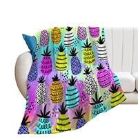 45min fruit pineapple ultra soft fleece blanket for kids adults colorful pineapples seamless pattern warm cozy plush flannel bl