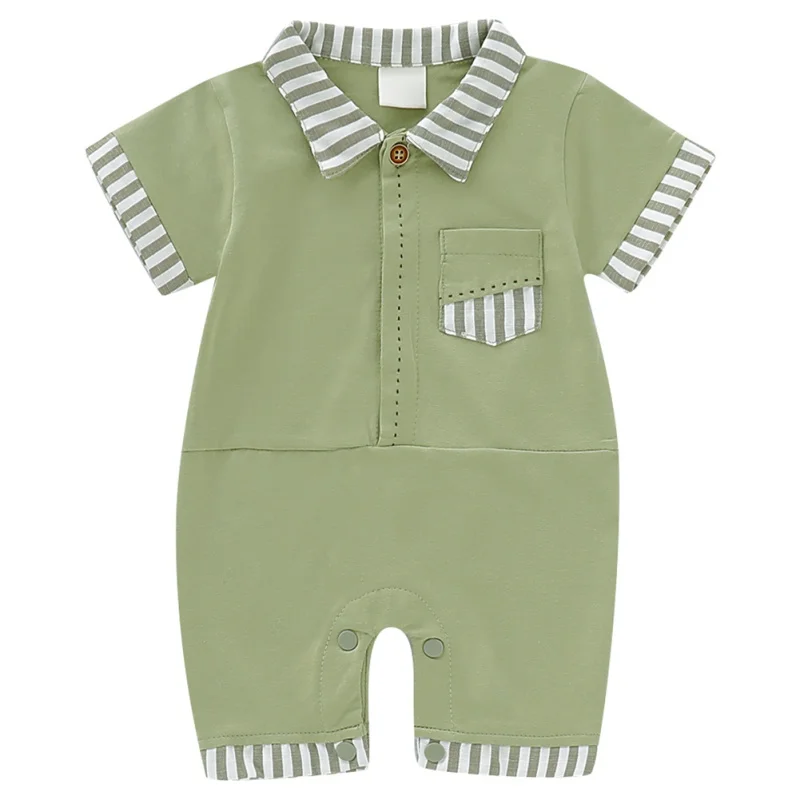 

Baby Rompers Boy Girl Turn-down Collar Infant Newborn Cotton Clothes Jumpsuit For 0-2Y Toddlers13