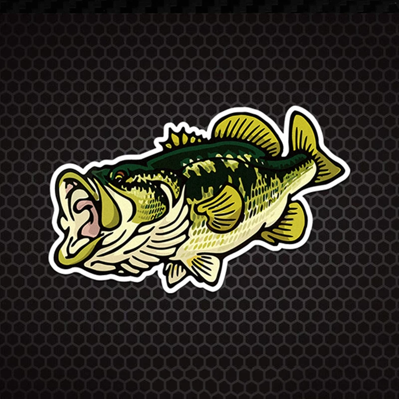 Яркая виниловая графическая наклейка для аквариума с изображением басов |