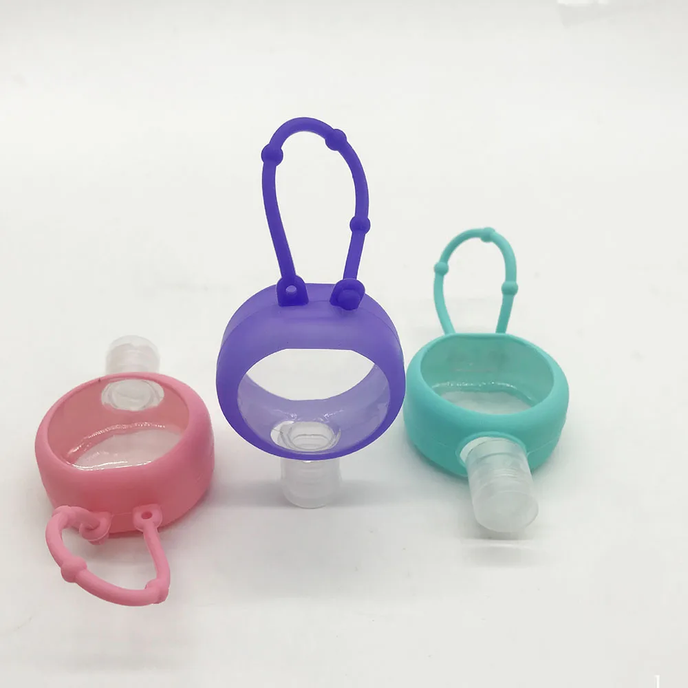 5 шт. путешествия круглая пустая бутылка для мыла рук с кольцом ключей 30 мл