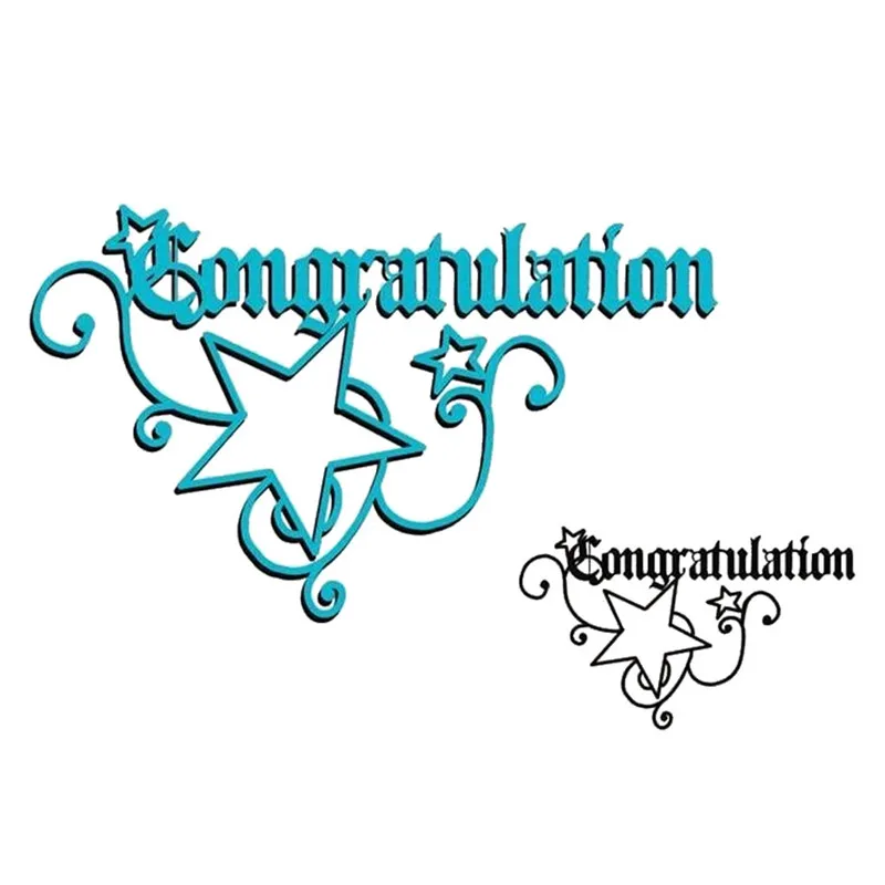 YaMinSanNiO слово штампы поздравления Звезда Металла резки для скрапбукинга карты