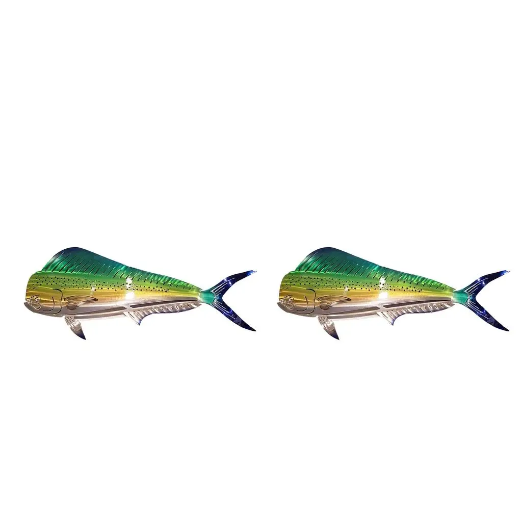 

2 Pieces Metal Shark Wall Art Decor Outdoor Art Hanging Sculpture Nautical