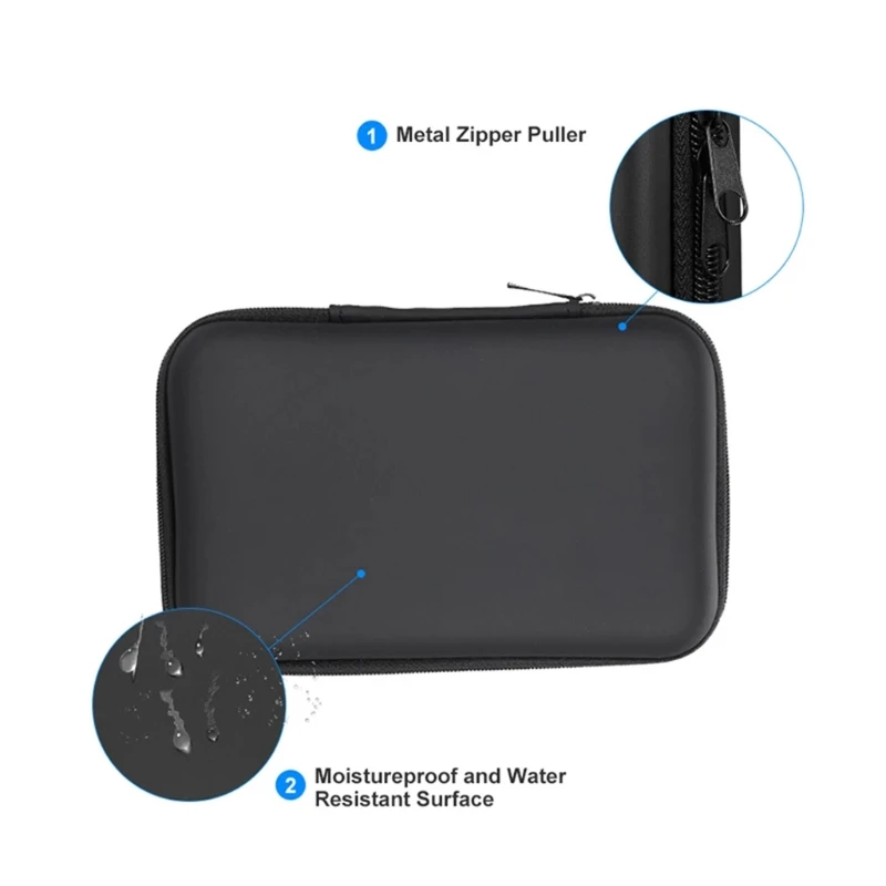 

EVA Hard Carrying Case for Portable External Hard Drive Power Bank Charger Stoarage Box Black Drive Disk USB Cable Sto