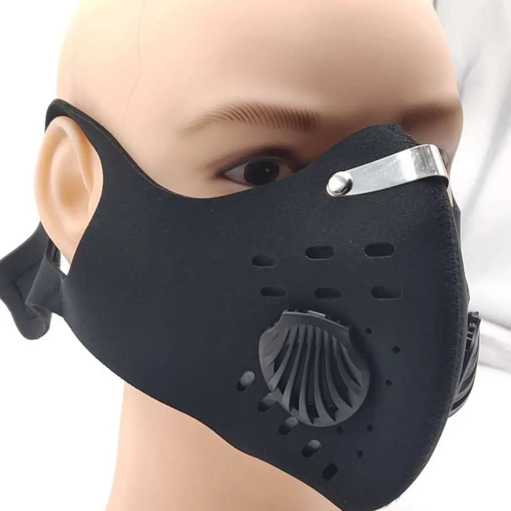 Маска с активированным углем и дыхательным клапаном ветрозащитная теплая