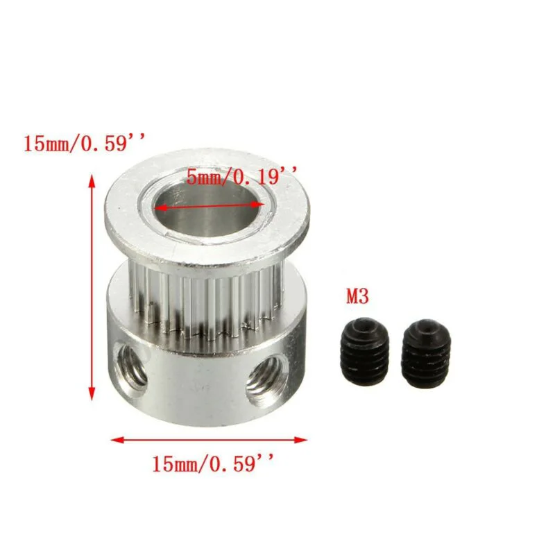 

Aluminum Alloy Bore pulley 5mm For RepRap Prusa Mendel Printer 3D 26pcs Belt