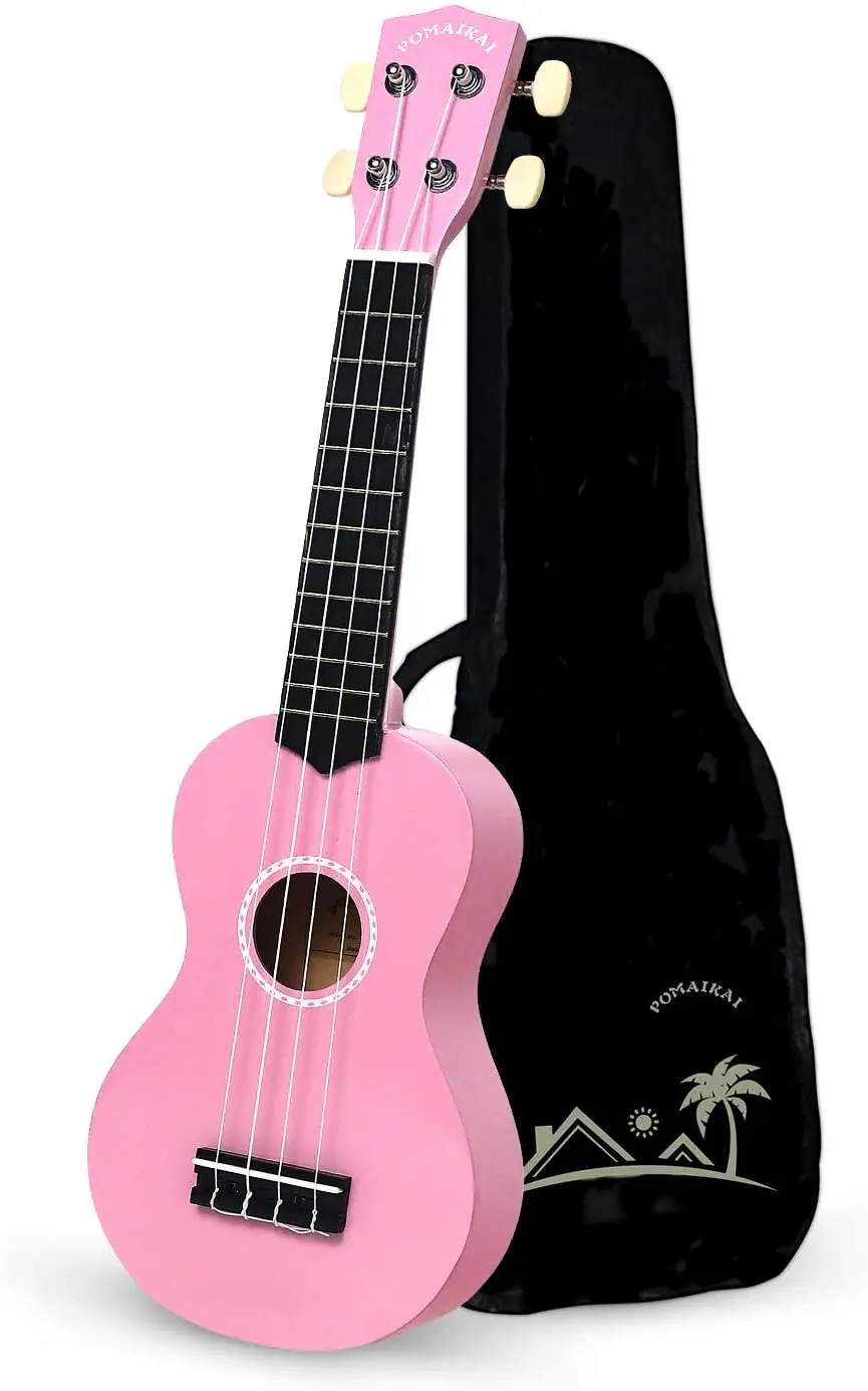

Укулеле POMAIKAI для начинающих, 21 дюйм, детская укулеле с Gig Bag (розовая)