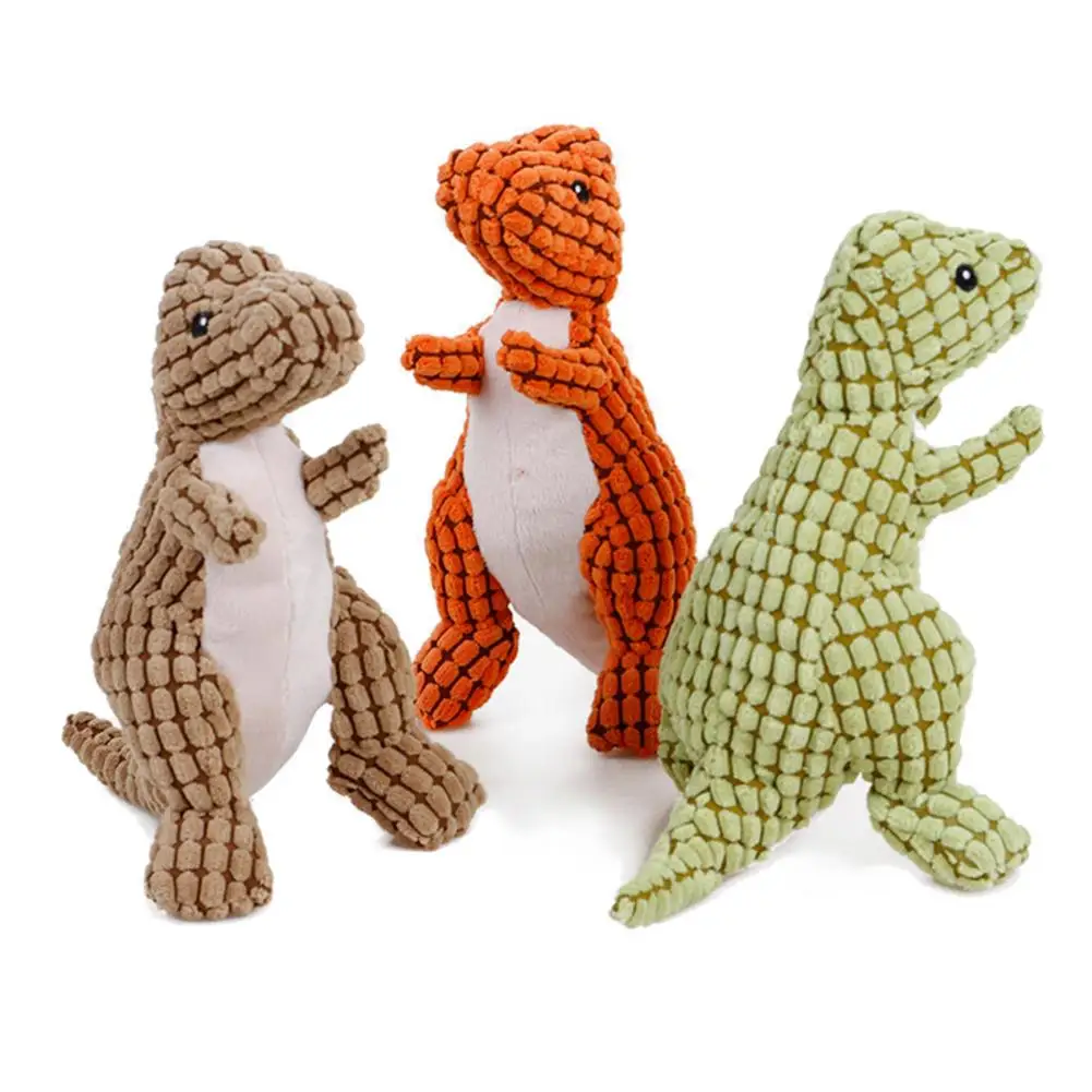 Симпатичная вокальная игрушка для собаки укуса большой динозавр плюшевая