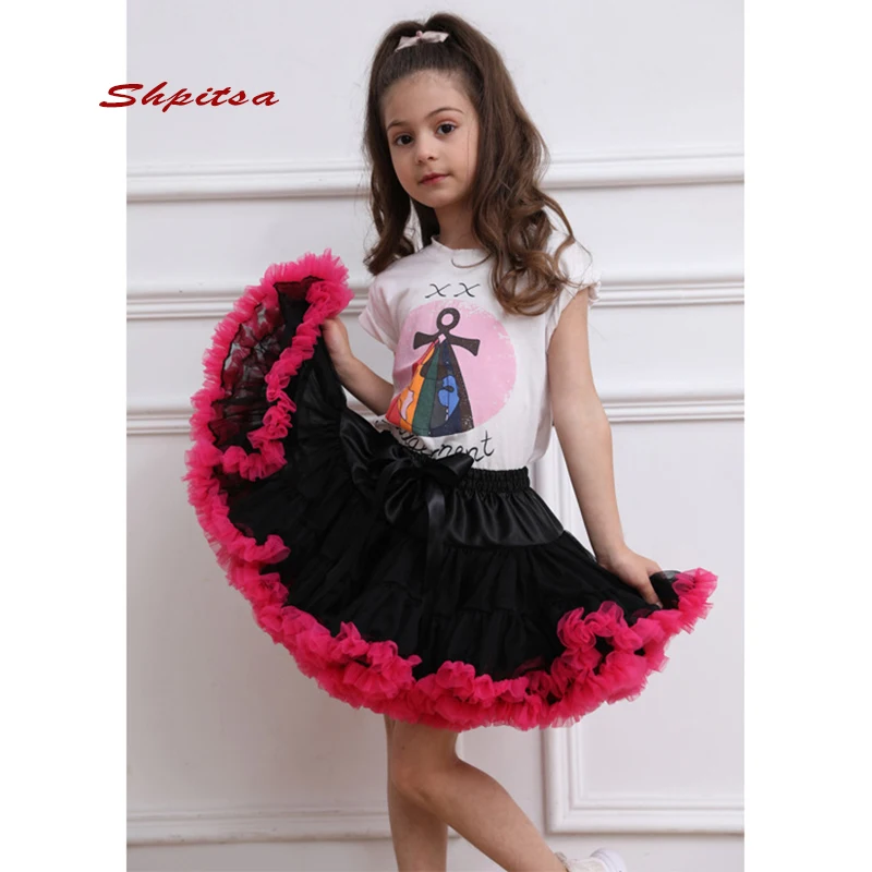 

Colored Short Petticoats Kids for Tutu Child Tulle Flower Girl Underskirt Hoop Skirt Crinoline Rockabilly Lolita Petticoat