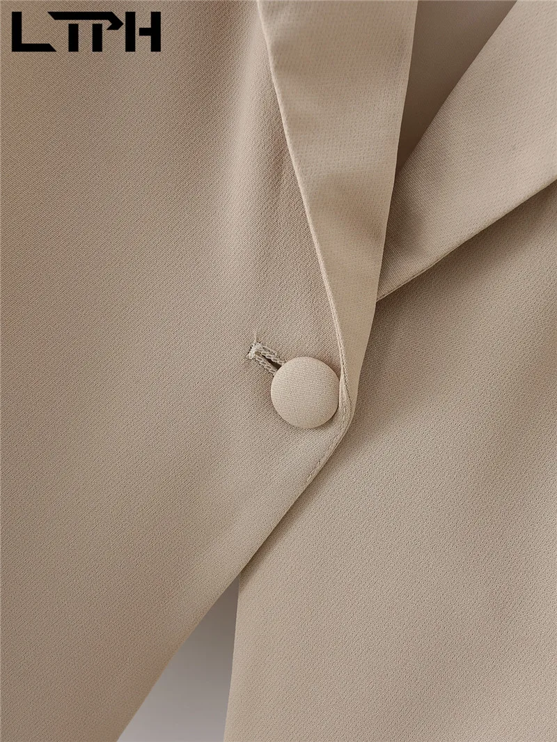 LTPH corto irregular de las mujeres abrigos chaquetas casual Botón de manga larga plisado bajo chaquetas traje de dama abrigo 2021 novedad de verano