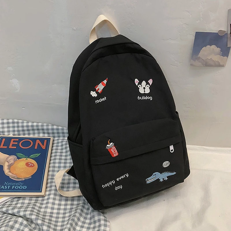 

Backpack Girl sary School Schoolbag Korean Version of Harajuku Embroidery Cartoon Cute Backpack