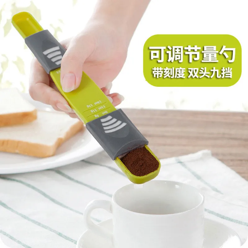 

1 Pcs multi-function measure cup Double End Eight Stalls Adjustable Scale Measuring Spoons Metering Spoon baking tool Kitchen
