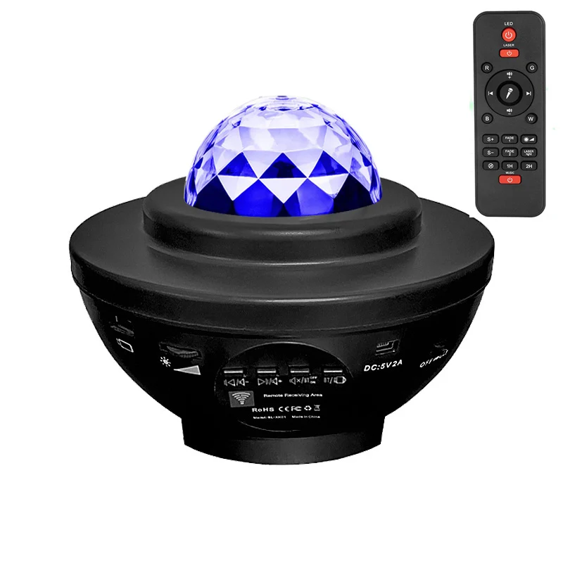 

Wired Speaker Bluetooth Sound Box Portable Speaker Romantic Colorful Starry Sky Ocean Projector Remote Control with USB Cable