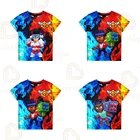 Футболка для мальчиков и девочек, летняя, с рисунком героев мультфильмов Леона, для детей 6-19 лет