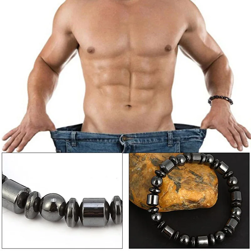 

Black Gallstone Magnetic Slimming Reducer Anklet Bracelet Necklace Weight Loss for Women Fat Burning Health Care Anti Cellulite