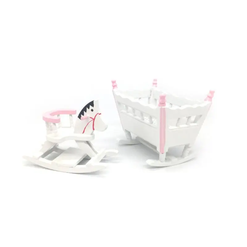 1:12 миниатюрный кукольный домик мебель белая деревянная детская колыбель кровать