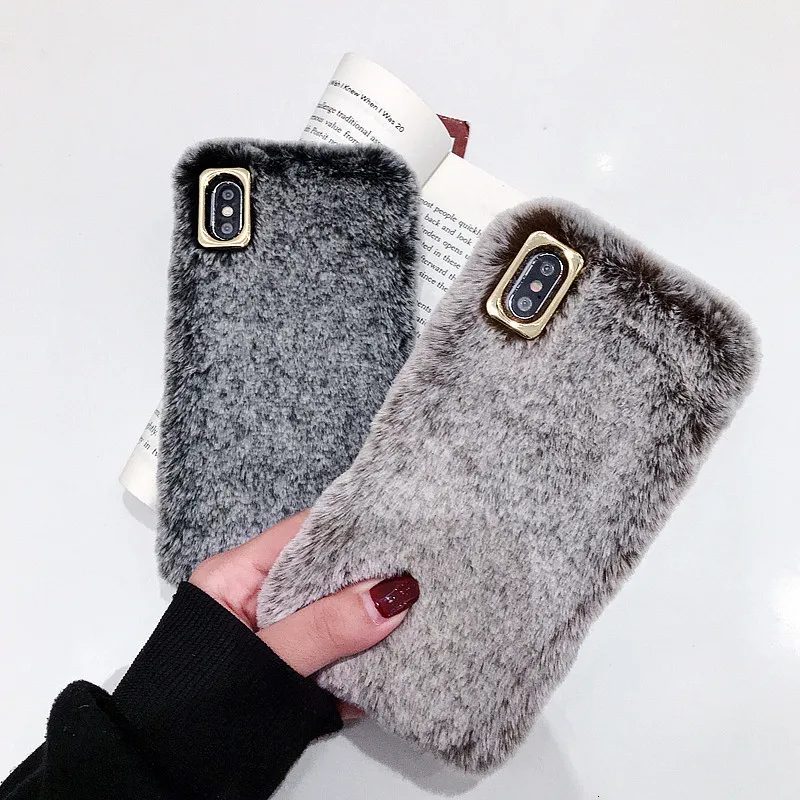 Осенне зимний плюшевый чехол для Apple x iPhone с защитой от падения girlfriend 11promax теплый