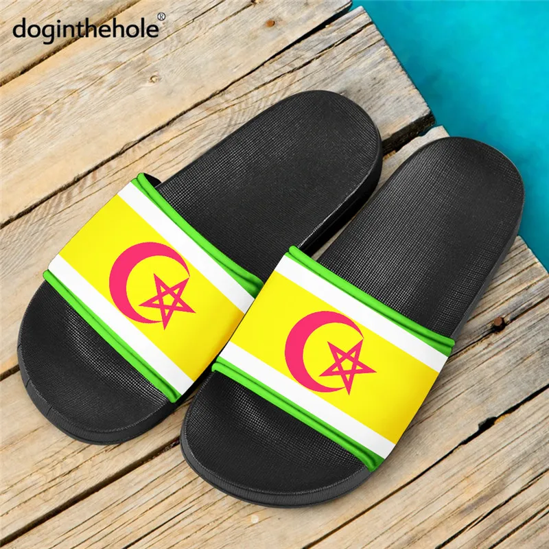 

Doginthehole Africa Flag Women Casual Slipper Indoor Flat Home Slippers For Female 2021 New Outdoor Beach Sandal Chausson Femme