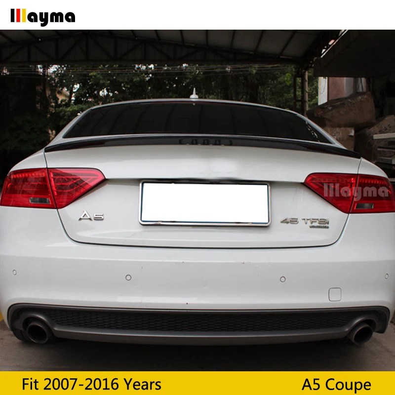 S5 Стиль углеродного волокна задний спойлер на багажник для Audi A5 2 купе 2007 2016