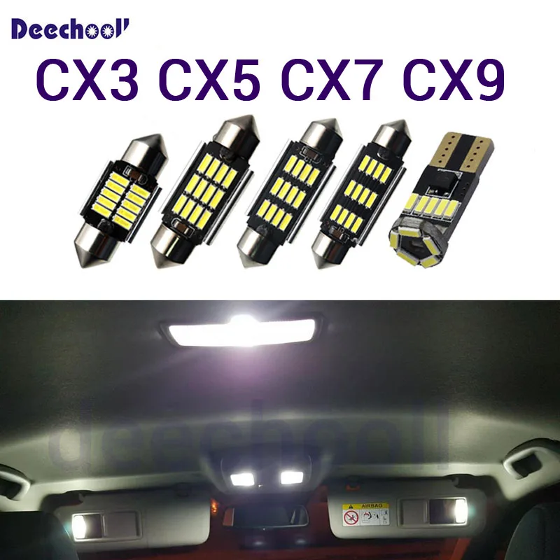 Комплект светодиодных ламп Canbus Error Free для автомобиля Mazda cx3 CX5 CX7 CX9 + номерного знака.