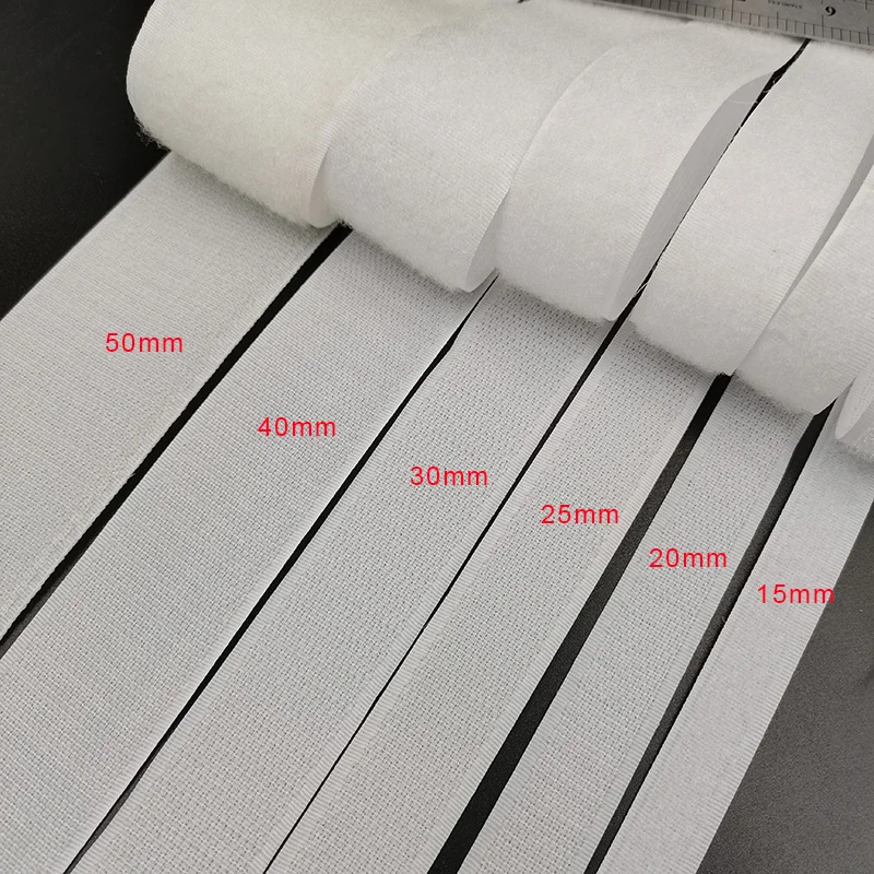 

15/20/25/30/40/50mm White black Fastener Tape Strong no Glue Sticker Round Coins Hook Loop Tapes 1 Meter