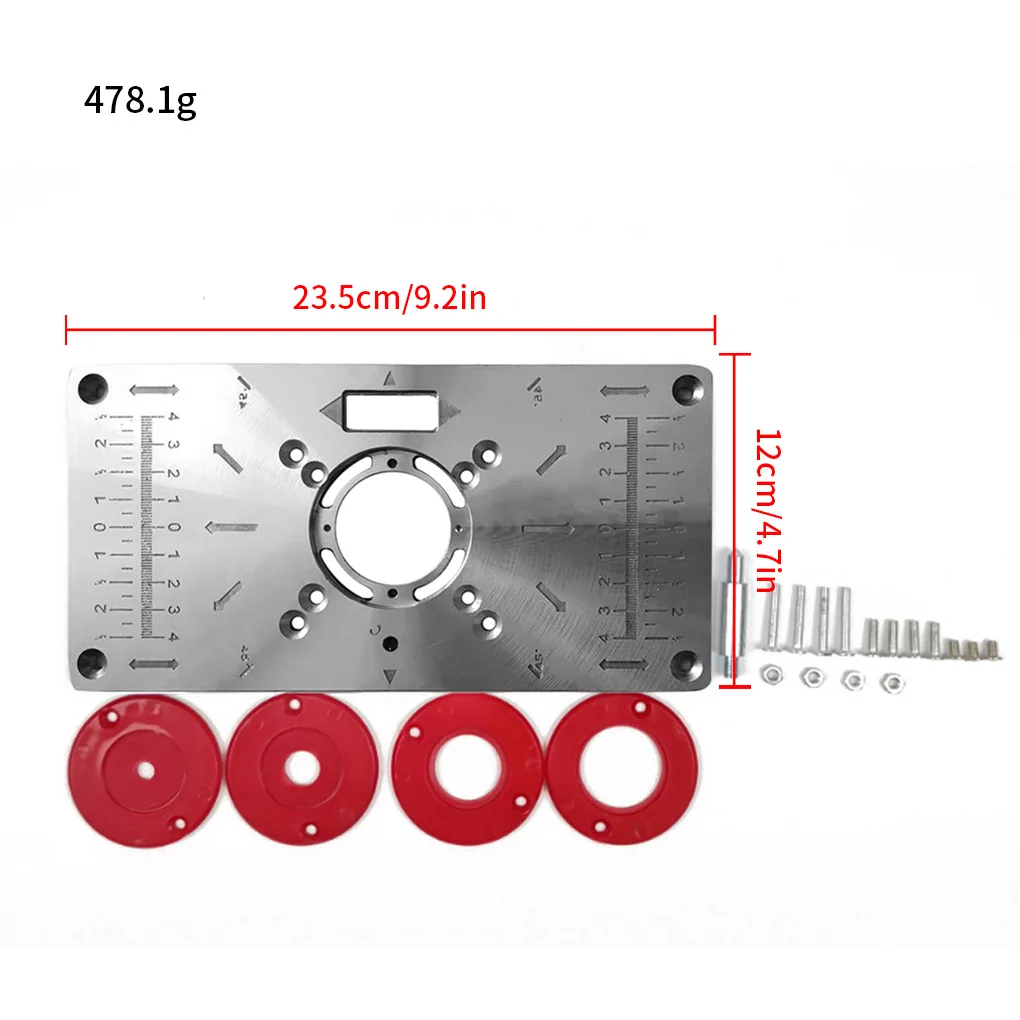

Aluminum Router Table Insert Plate Woodworking Benches For Milling Trimming Machine Router Table Plate Carpinte Tool Flip Plate