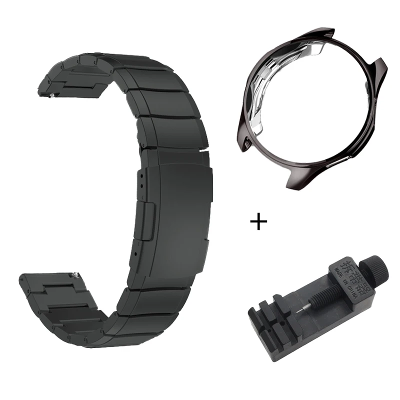 YZ-Black with Case 20 мм 22 мм металлический ремешок для часов huawei Watch GT2 браслет для samsung Galaxy 46 мм gear S3 ремешок на запястье Amazfit 2 быстрая установка - Цвет ремешка: YZ-Black with Case