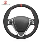 LQTENLEO черная замша чехол рулевого колеса автомобиля для форд фиеста 2008-2016 Figo 2012-2014 Ecosport 2013-2017 B-Max 2011-2019