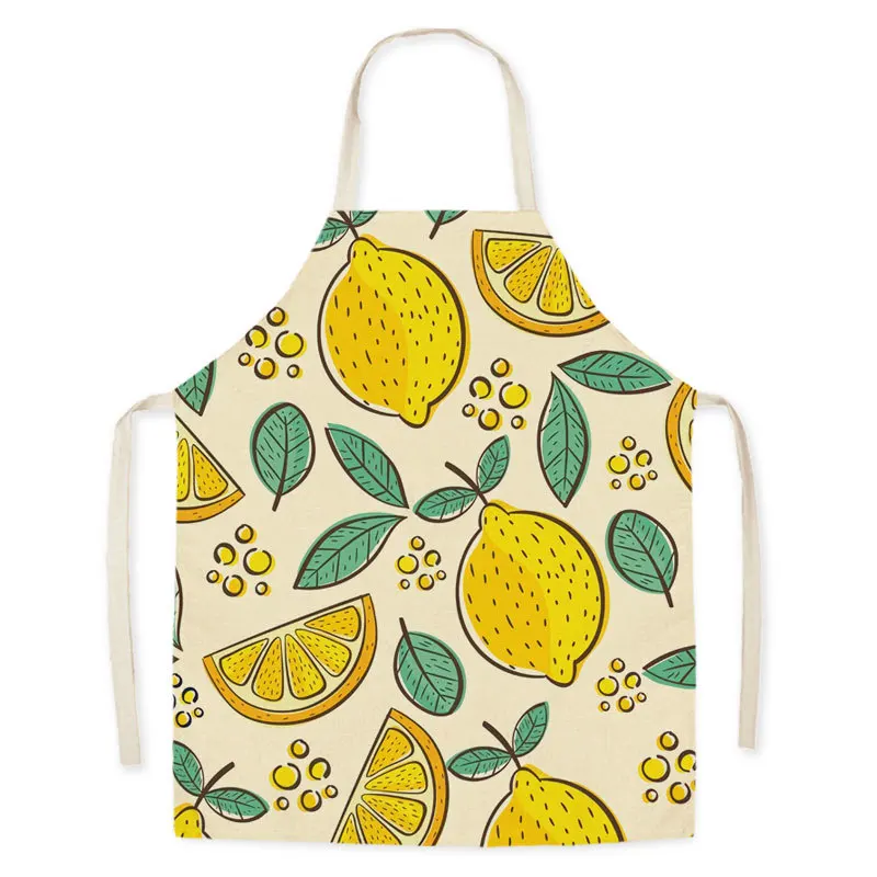 

Fruit Print Kitchen Apron Men Women Chef Cooking Aprons Bibs Linen Waist Apron Cleaning 68*55cm WQ-0236