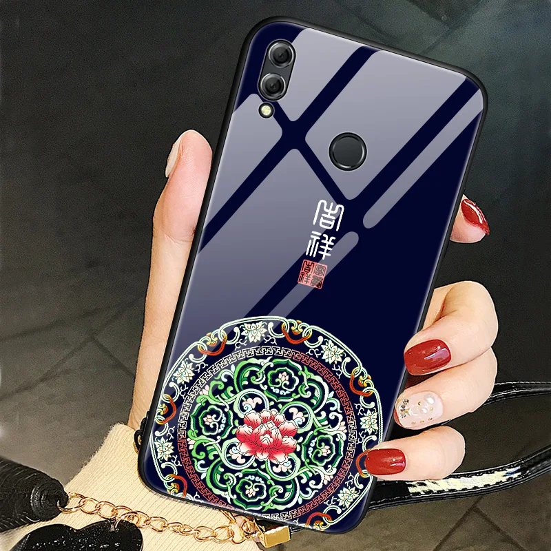 Роскошный чехол для huawei nova plus из закаленного стекла в китайском стиле