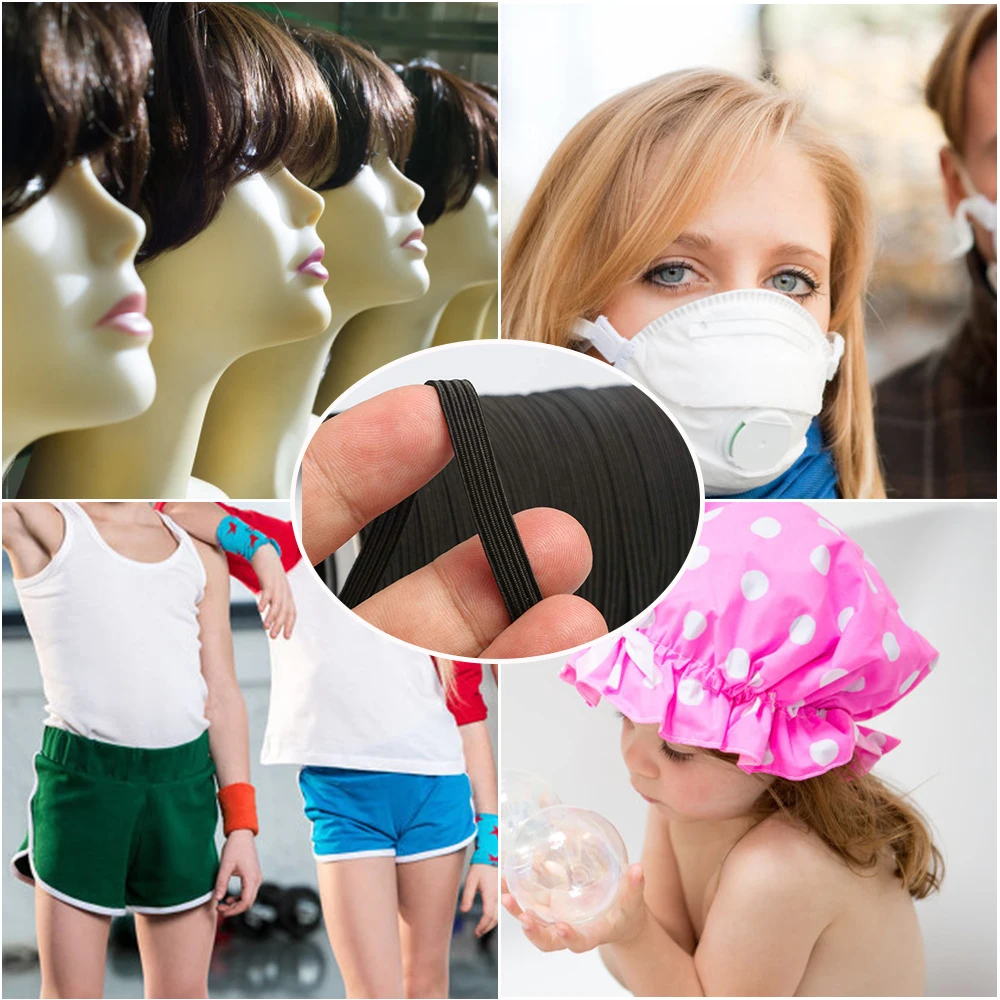 Длина 70/100/120/200 ярдов плетеная эластичная лента для шитья 3/5/6/7/8/9 мм рукоделия