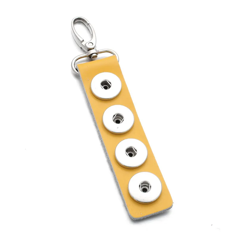 Новинка ювелирное изделие 18 мм 4 кнопки брелок для ключей с кнопками кожаные