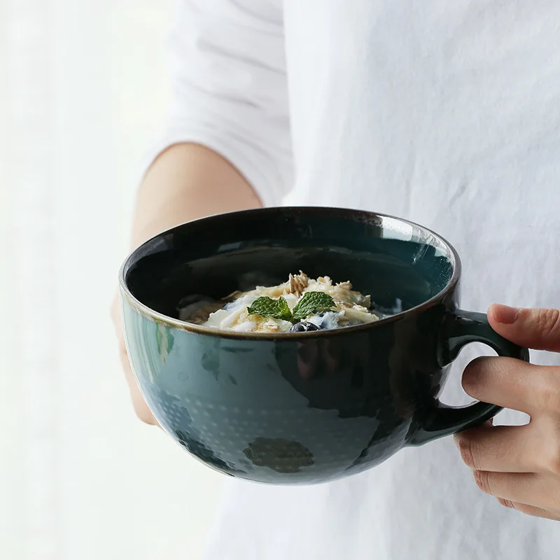 Европейская чашка для завтрака молока кофе овсянки чая керамическая Бытовая